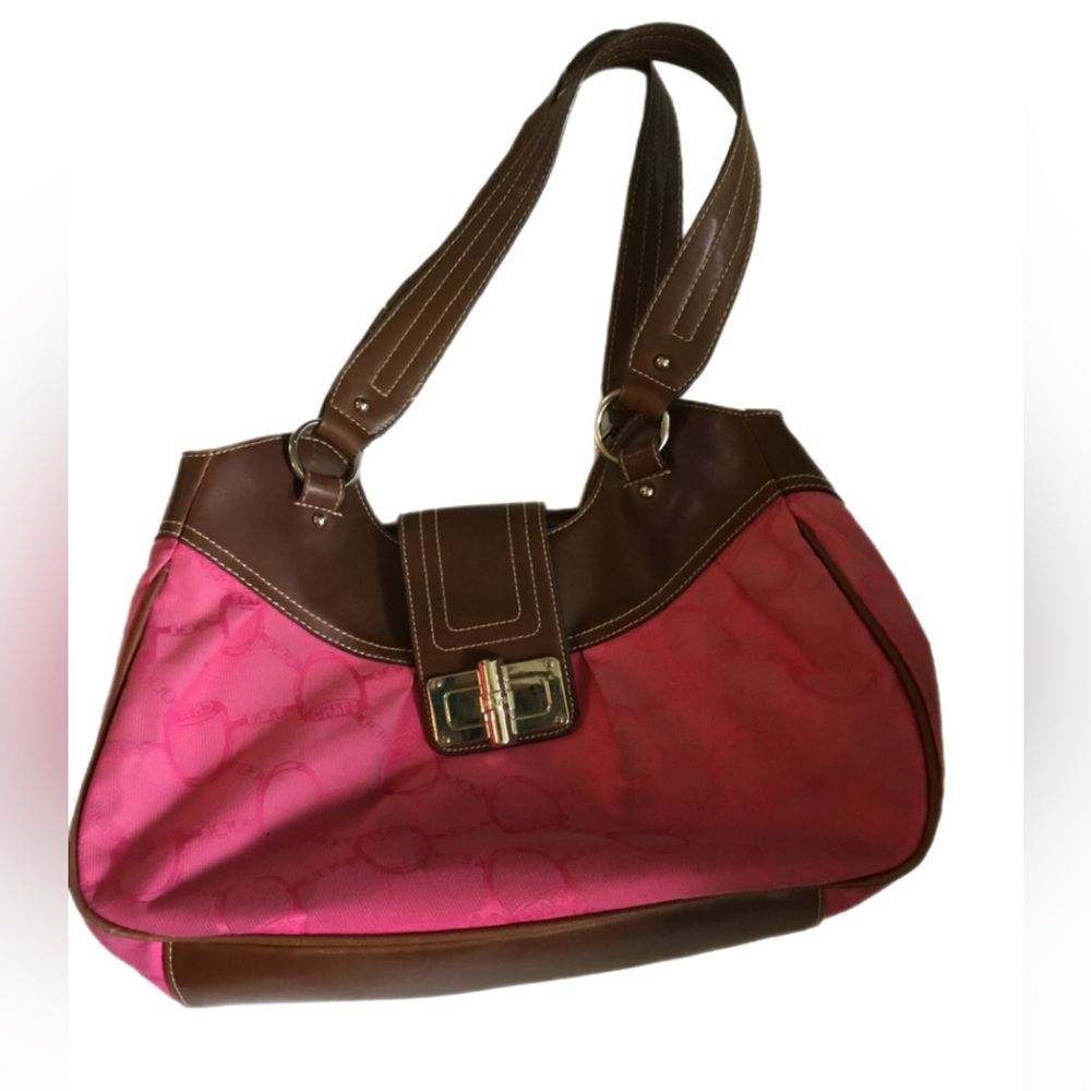 Chaps Brown & Pink Signature Shoulder Bag